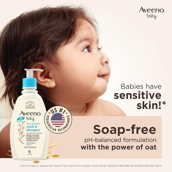 Aveeno Baby Daily Moisture Wash & Shampoo 532ml