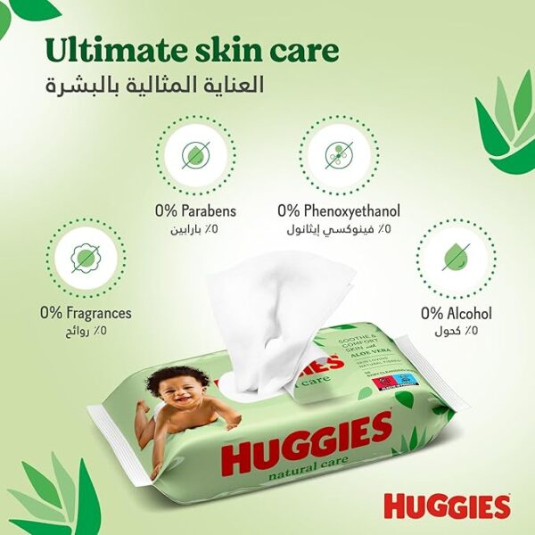 Baby Wipes Natural Care with Aloe Vera Huggies Wipes 10x56 Pcs