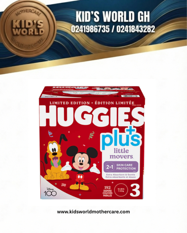 Huggies Little Movers Plus Diapers, Sizes 3 , 192Count (16-28 lb/7-13 kg)