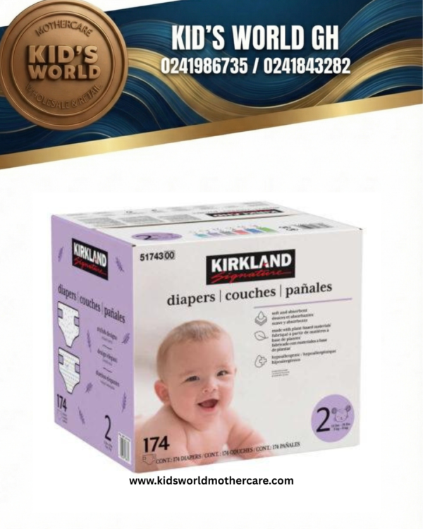 Kirkland Signature Diapers, Size 2 (174-Count) 5-8kg