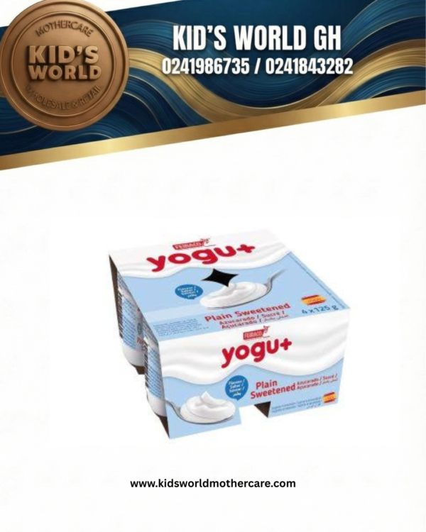 Yogu+ plain sweetened 4x120g