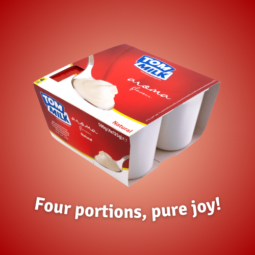 Tom Milk Plain Yoghurt 4x125g