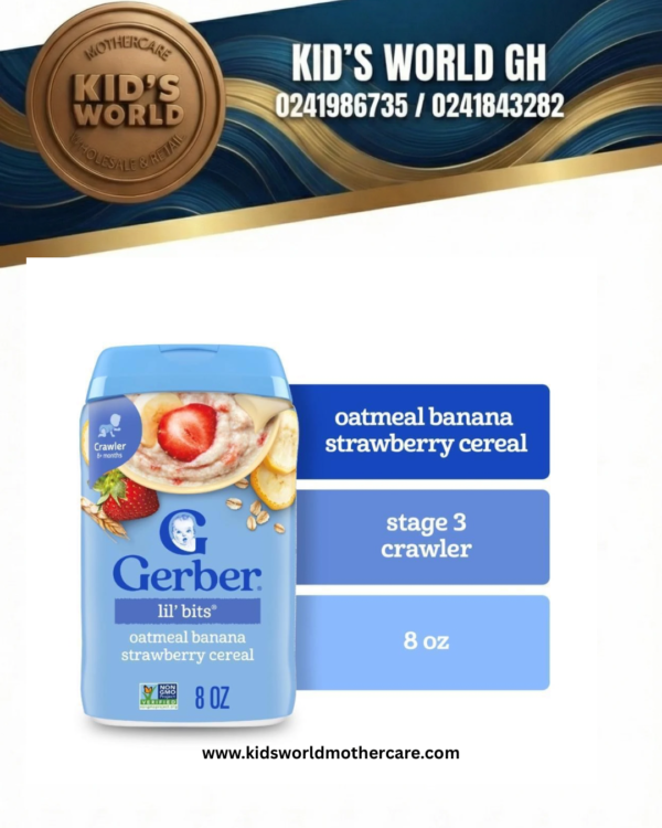 Gerber Lil' Bits® Cereal, 8+ Months, Oatmeal Banana Strawberry, 8 oz (227 g)