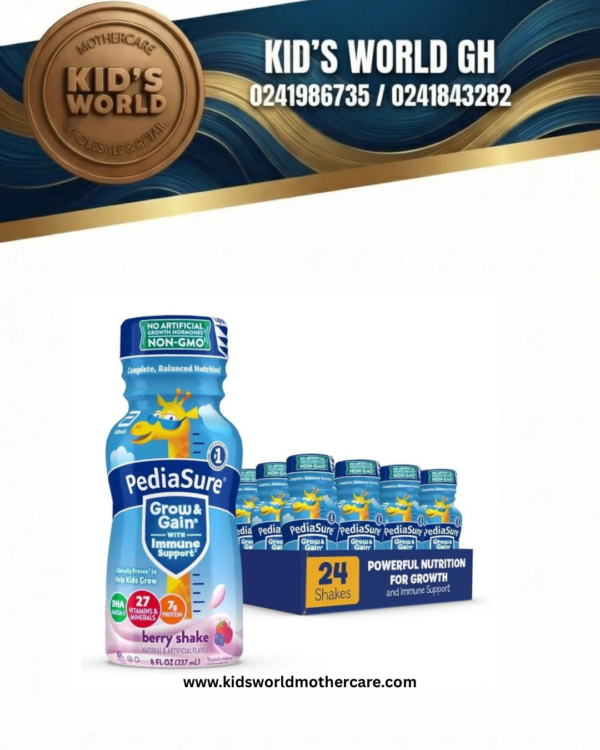 PediaSure Grow & Gain With Immune Support, 7g Protein, Strawberry, 8-fl-oz x 24pcs