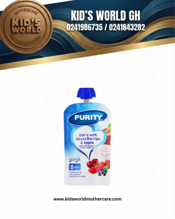 PURITY POUCHES 8M - DAIRY WITH MIXED BERRIES AND APPLE