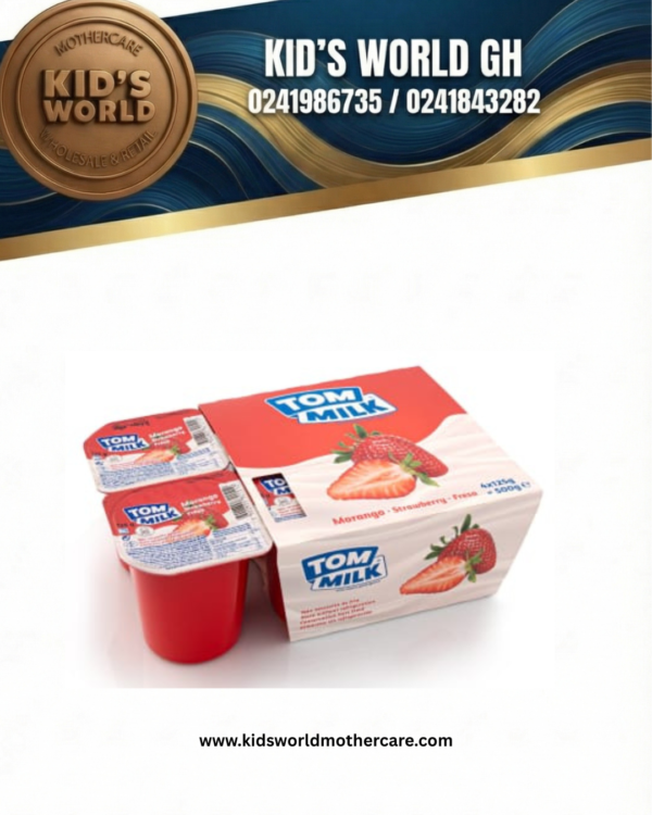 Tom Milk Strawberry Flavoured Yoghurt 4x125g