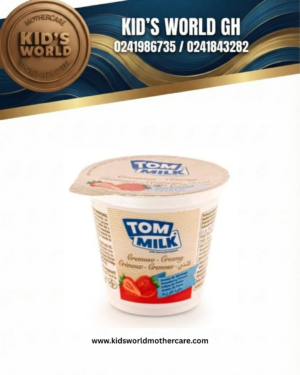 Tom Milk Strawberry Flavoured Yoghurt 125g single cup 