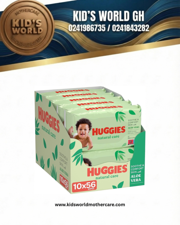 Baby Wipes Natural Care with Aloe Vera Huggies Wipes 10x56 Pcs