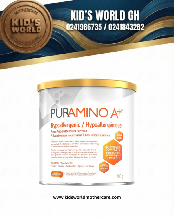 www.kidsworldmothercare.com PURAMINO A+ Hypoallergenic Formula 400g 0-24 Months