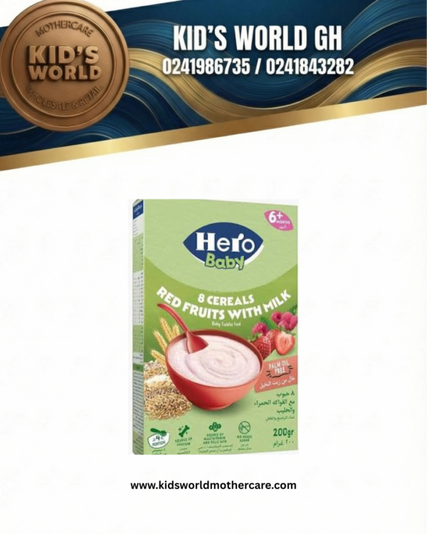 Hero Baby Cereal 200g- 8 Cereals Red fruits with milk (6m+)