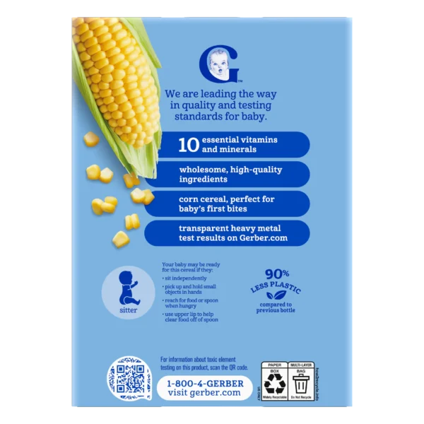 Gerber Yellow Corn Grits Baby Cereal (6+ Months)